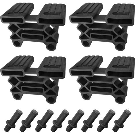 4X Support Latte Triple pour Sommier 38 x 8 mm avec Tenon Embout Long Flexible Fixation Lit Meuble Latte, Noir (1/5)