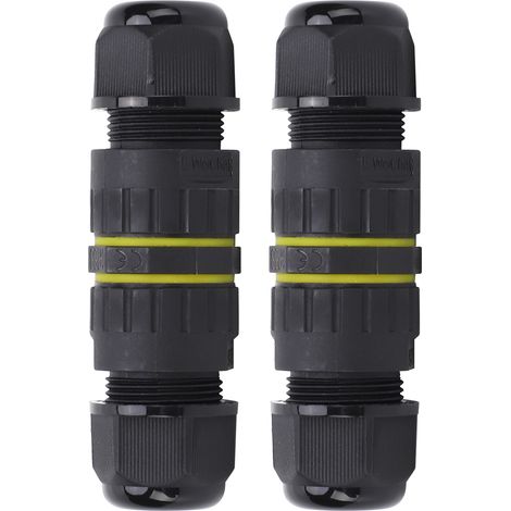 Connecteur étanche 2 pièces IP68 M16 2P, joint de câble électronique extérieur ignifuge, diamètre 7-10mm, boîtier étanche pour fil (1/5)