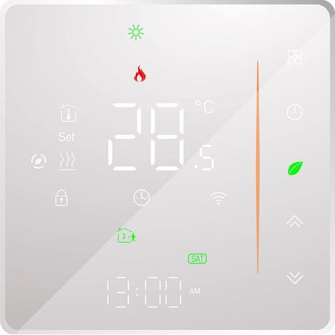 WiFi Thermostat - Underfloor Heating Thermostat - Supports App Control - Voice Control Compatible with Alexa/Google Home - for Hot Water Preparation (White) (1/5)