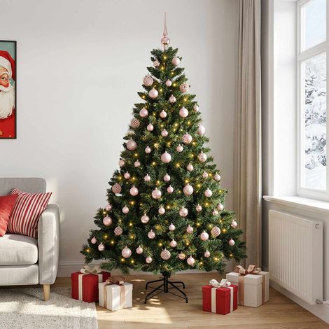 vidaXL Artificial Christmas Tree with Bauble 240 cm 300 LEDs (1/5)