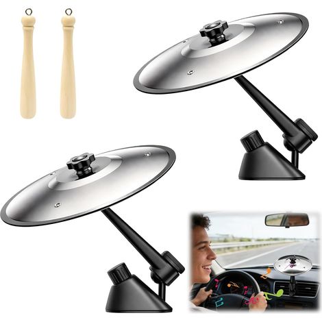 Mini Cymbale de Voiture, 2 pièces cymbale de ventilation voiture, Décoration Musicale pour Tableau de Bord, Accessoire Voiture Original pour Amateurs de Musique, Installation Facile, Universel (1/5)