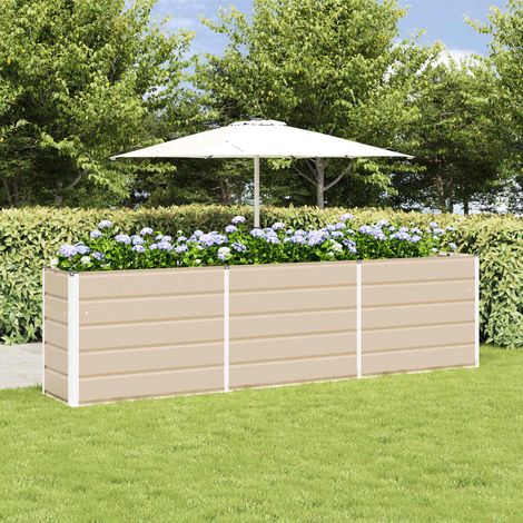 Pflanzkübel Elfenbein 290 x 90 x 75 cm Verzinkter Stahl