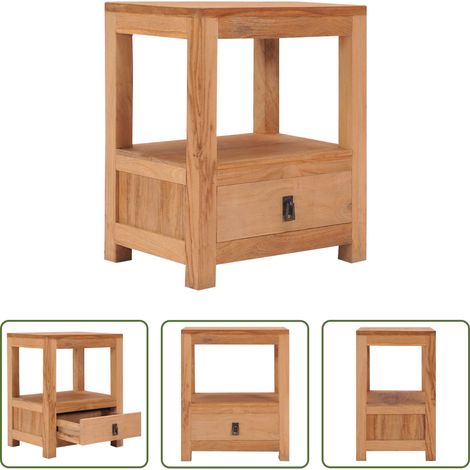 Bois de teck - Table de chevet 40x30x50 cm bois de teck massif (1/5)