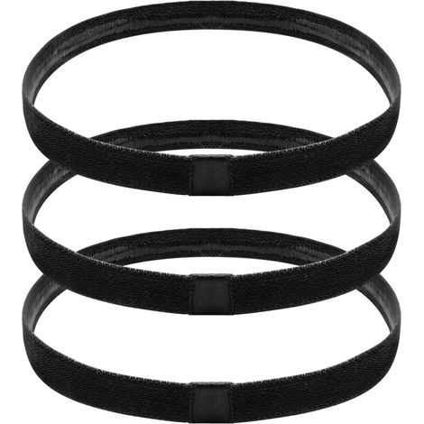 Lot de 3 bandeaux de sport pour hommes et garçons, élastiques et antidérapants, fins, pour le football, la course à pied et la transpiration. (1/5)