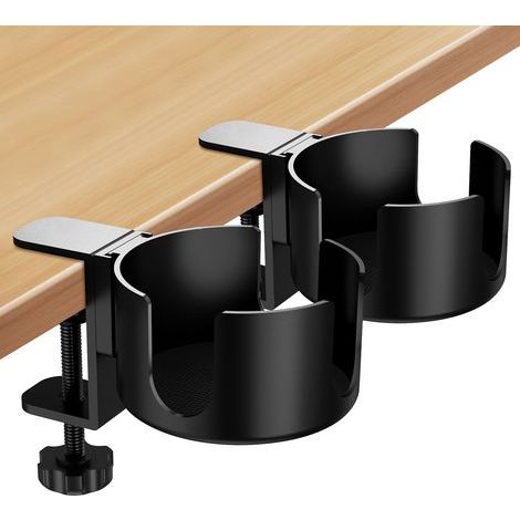 Porte Gobelet Boisson Bouteille, 2 stuks Porte-Gobelet de Bureau Afneembaar, Porte Gobelet Bureau Porte Tasse Tafel Anti-Ontvouwing, Support de Bouteille à Clip voor Maison Bureau École (1/5)