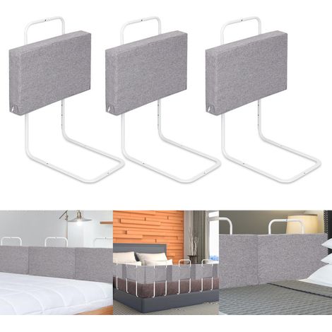 SWANEW Barriere per Letto per bambini Barriera di Sicurezza Morbida regolabili in altezza 180 cm Barriera Paracolpi In Schiuma Grigio (1/5)