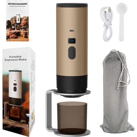 Machine espresso portable USB C auto chauffante compacte brun (1/5)