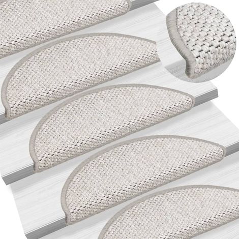 Tapis d'escalier autocollants aspect sisal 15 pcs,Marchettes d'escalier,Protections d'escalier 56x17x3 cm CFW26424 (1/5)