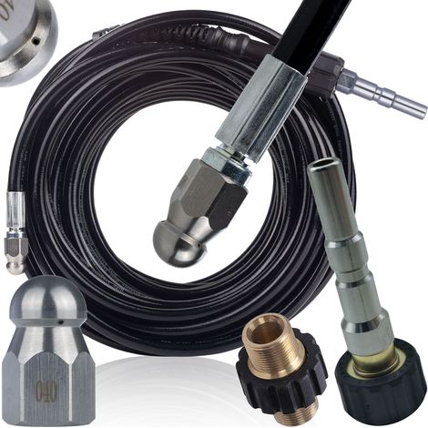 Tuyau de remplacement ProJet 20M – compatible nettoyeur haute pression Nilfisk et Kranzle D12 K2160/2195/2175 20 m 200 bar M22x1,5 buse 3 Set 1 (1/5)