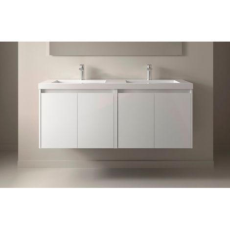 Salgar Noja Unterschrank 1400 4 Türen + Waschbecken White Satin