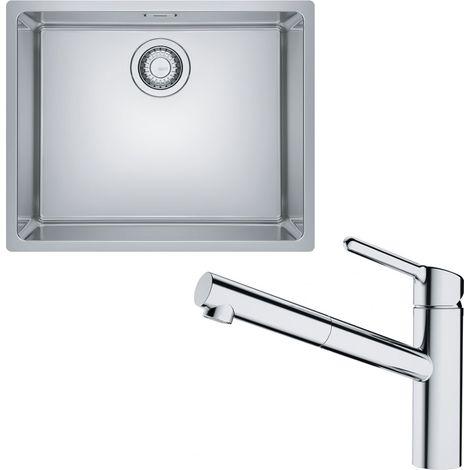 Pack cuve Marisc XL inox 540 x 440 x 180 mm + mitigeur Orbit douchette - Franke (1/5)