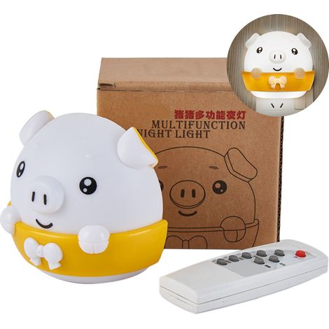 Veilleuse télécommandée à luminosité réglable, lampe de chevet mini mignonne pour chambre bébé, prise directe, blanc (1/5)
