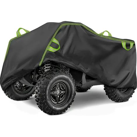 (Noir, L200x95x106 cm) Housse de moto - tissu Oxford résistant à la poussière, à l'eau, à la pluie, aux UV et aux déchirures. (1/4)