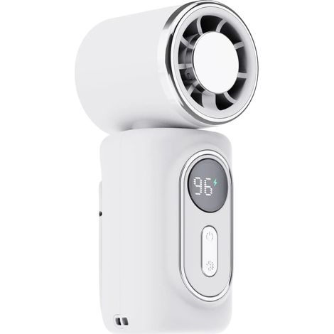 Ventilateur personnel, design compact, compatibilité avec les parapluies mains libres, Blanc Pur (1/2)