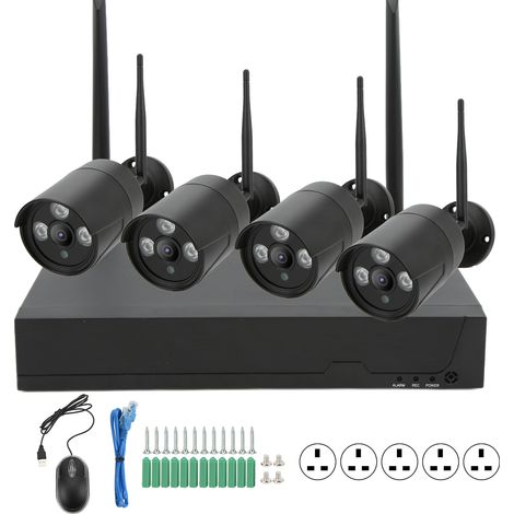 Kit de vidéosurveillance WiFi 2MP 4 caméras extérieures CCTV système sécurité maison (1/5)