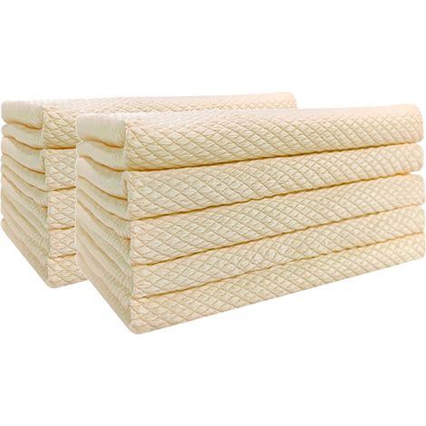 Chiffon De Cuisine - Microfibre Velours Corail - 25x25 Cm - Pour Vaisselle Nettoyage Vitres Appareils Électroménagers Voiture - 10 Pièces (1/5)