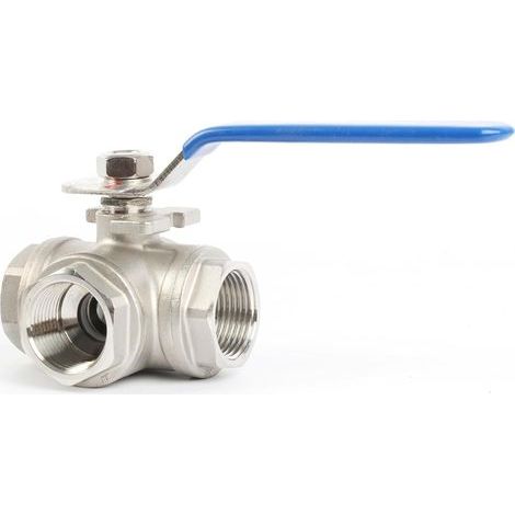 Three-way ball valve, 304 stainless steel, G thread, T-plug, Industrial (1/5)