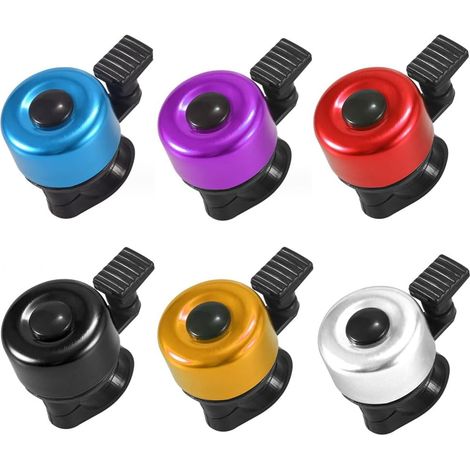Confezione da 6 campanelli per bicicletta, mini campanelli in lega di alluminio, campanelli per bicicletta in alluminio, suono forte, adatti per bici da strada e mountain bike, accessori per biciclett (1/5)