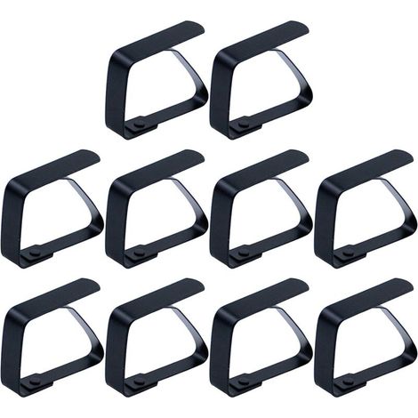 Grandi fermagli per tovaglie in acciaio inox, fermagli per tovaglie, fermagli per tovaglie, fermagli per tovaglie, fermagli per tovaglie - argento, per tavoli con uno spessore massimo del piatto di 5  (1/4)