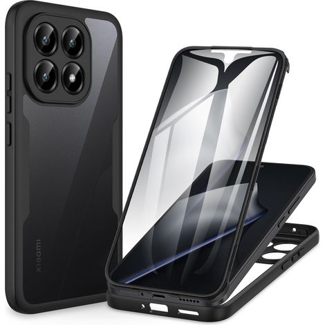 Coque Xiaomi 15T 5G, Antichoc Housse avec Protection d'écran, 360 Degrés Protégé Téléphone Etui Double Face Bumper Transparent Case Portable Intégrale Coque pour Xiaomi 15T - Noir (1/5)