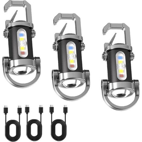 Mini torcia portachiavi super luminosa, ricarica portatile tramite USB Type-C, design resistente all'acqua, diverse modalità di illuminazione, luce portatile (1/5)