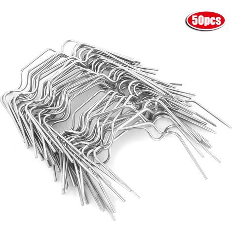 50 Pièces Clips pour Serre, Acier Inoxydable Type W, Clip de Serre Vitrage, Clip W Type pour Serre, Serre W Clips Fil de Verre, Clip de Vitrage de Type W en Acier Inoxydable, Accessoire pour serre (1/5)