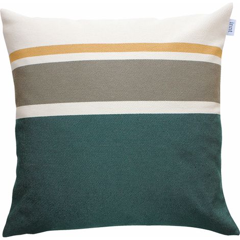Coussin en coton recyclé vert, kaki, blanc, jaune moutarde 50 x 50 cm (1/5)