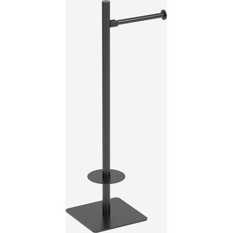 BATHBAZAAR - Dérouleur stocker WC inox mat noir ou blanc - DALLAS