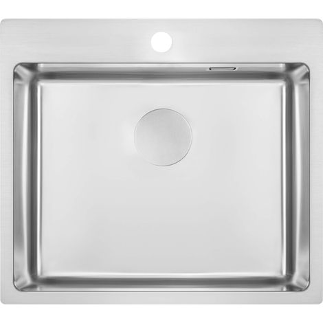 Lavello in acciaio inox 550 x 505 singola vasca finitura spazzolato Deante OLFATO ZPO010B Acciaio Spazzolato (1/5)