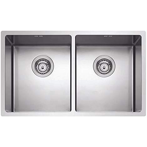 Lavello Plados acciaio inox 2 vasche 745x440 sottotop (1/2)
