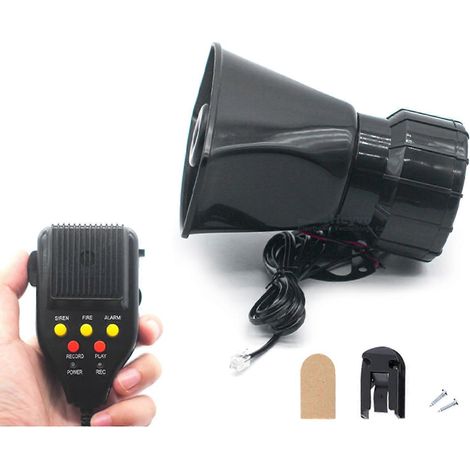 5/7 - Alarma de advertencia de alta potencia para coche, camión, altavoz, sirena de 12 V, bocina de aire, megáfono para policía, bomberos, bocina de coche. (1/5)