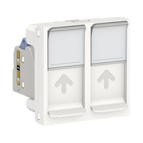 prise rj45 - 2 modules - cat6 - stp - blanc - schneider electric nu342618 (1/3)