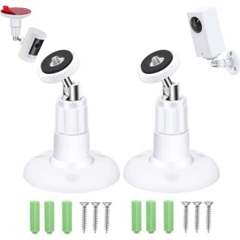 2 supporti a parete per telecamera di sicurezza, regolabili a 360°, compatibili con dispositivi di montaggio a parete con vite da 1/4" (1/5)
