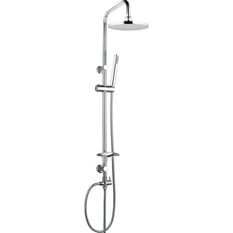 Ogomondo colonna doccia attrezzata alpha ottone cromato con staffe a muro in abs (1/4)