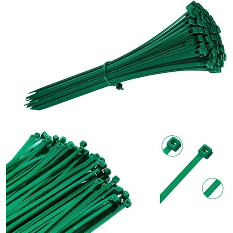 100 universelle grüne Kabelbinder (3,6 x 200 mm) – Kabelbinder und Kabelklemmen aus Kunststoff – Effiziente und robuste Kabelmanagement-Lösung – Hochwertige grüne Kabelbinder