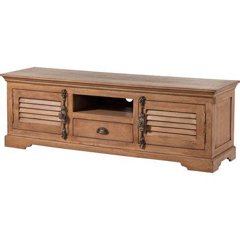 Mobile Tv In legno di Mango 170x45x55 oliato beige TOULOUSE 11