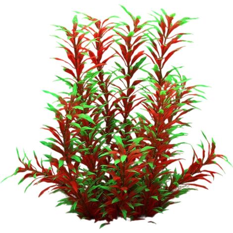 Grandes plantes artificielles en plastique pour aquarium, décoration pour tous les poissons, 32 cm de haut x 18 cm de large (1/5)