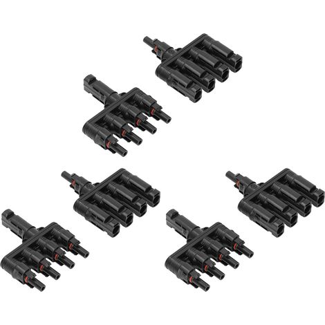 Satz von 3 Photovoltaik-Solarsteckern 50A, Typ T, MC4-Abzweig, 1000V, Modell MCH401, mit CE+TÜV+ROHS+REACH219-Berichten. (1/5)