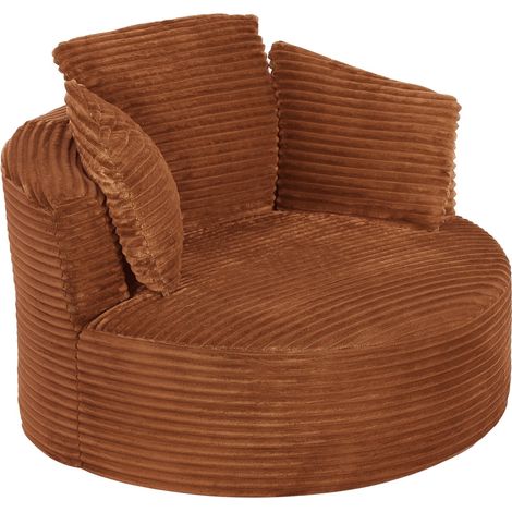 Pouf géant, confortable, 124 x 113 x 86 cm, orange (1/5)