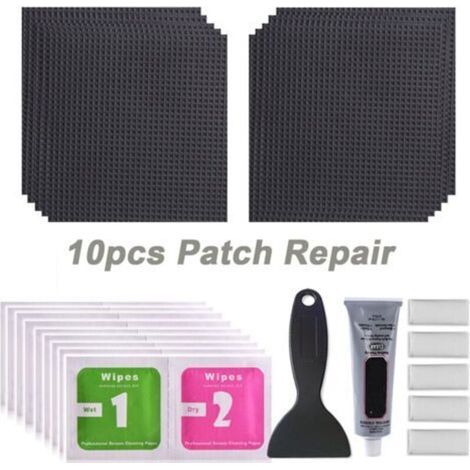 Kit de réparation noir résilient 10 pièces, kit de réparation de trampoline répare les trous ou les déchirures dans les tapis de trampoline