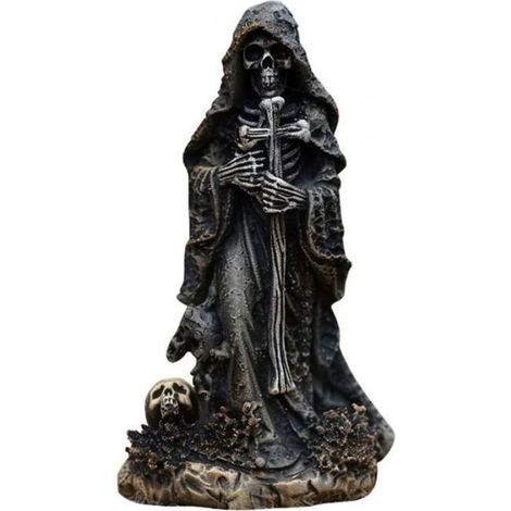 Figurine Squelette Evils Faucheuse pour Halloween Décor de Bureau à Domicile Statue en Résine Sculpture Ornement D (1/5)