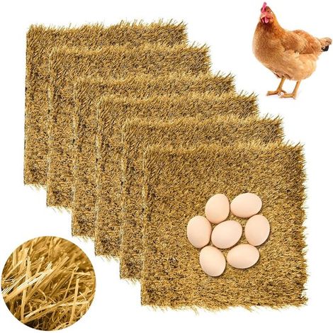 12"x12" Kissen für Hühnerstall, 6er Set waschbare Hühnerstall Einstreu für die Aufzucht von Jungtieren, Teppich Kunstrasen Bodenmatten, Garten Ra (1/5)