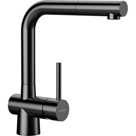 Schock Küchenarmatur Laios (ausziehbarer Auslauf), Gunmetal gebürstet (1/3)
