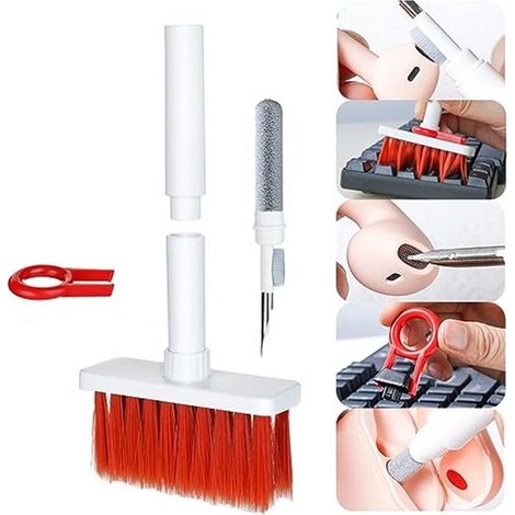 Tastaturreinigungsbürste, Reinigungsset, 5 in 1, mit Tastenkappenentferner. für AirPods Pro, Laptop, PC, Computer, Ohrhörer, MacBook und iPhone. (1/2)