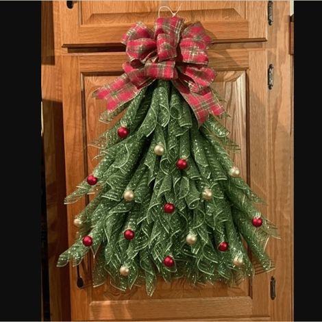 Guirlande De Noël - Forme De Goutte - Branches En Bristle Et Feuillage Persistant - Pour Porte D'Entrée Ou Intérieur - 1 Pièce (1/5)