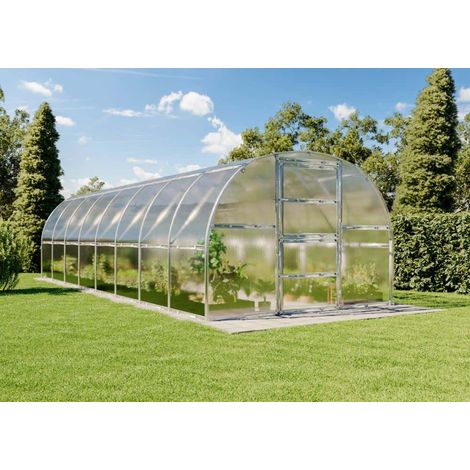 Terrando Serre Estragon 3x8m Argent Zingué, 6 mm Épaisseur de paroi 300 x 800 cm (1/3)
