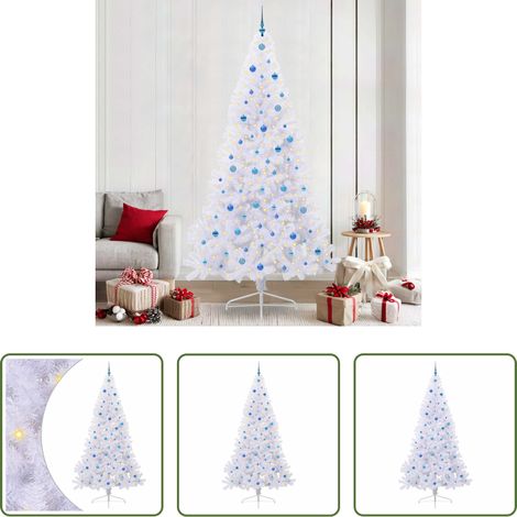 Weihnachtsbaum LED -  Künstlicher Weihnachtsbaum Weiß 240 cm PVC und Stahl
