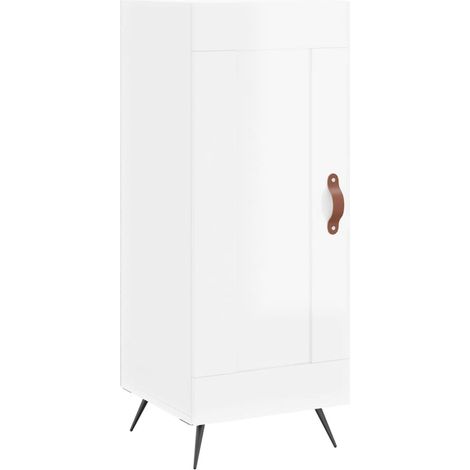 Aparador buffet cómoda armario mueble organizador cocina salón brillante 34,5 x 34 x 90 cm madera contrachapada blanco 020030604