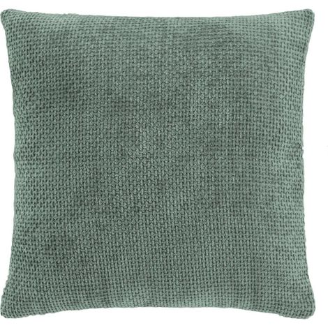 Coussin en Velours Chenillé "Leo" 45x45cm Vert Sauge (1/5)