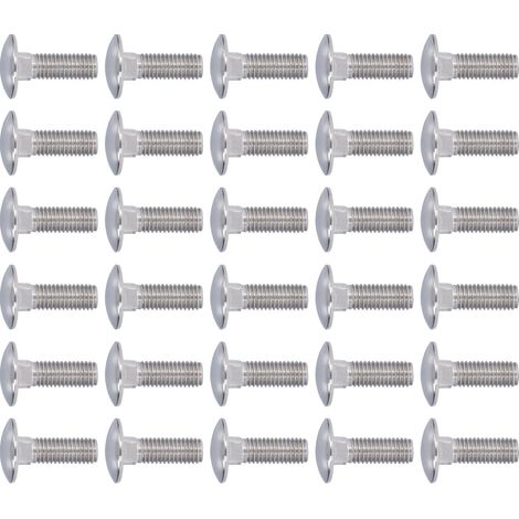 30 boulons à tête carrée en acier inoxydable A2-70, tête ronde bombée, pour machines, M10x30 (1/5)